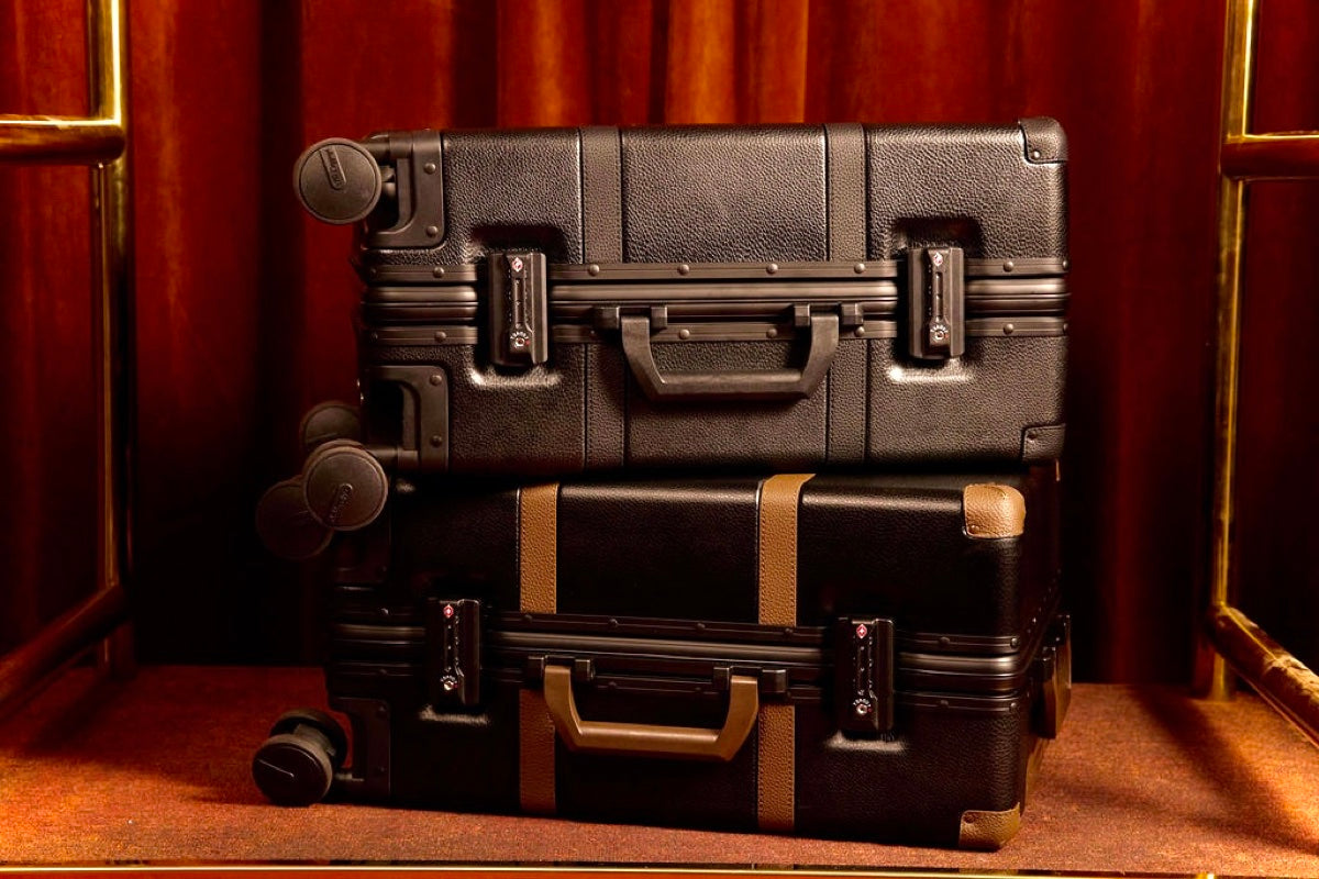 BLK Luggage premium collection — polycarbonate carry-on and vegan leather bags